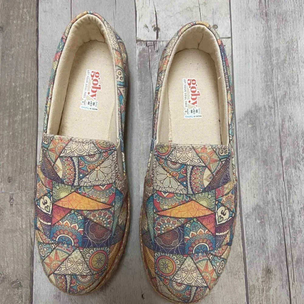 NWB Goby Canvas Espadrille Sneaker Size 36